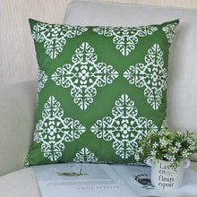 Load image into Gallery viewer, Green & White Outdoor Cushion Cover