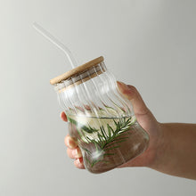 Load image into Gallery viewer, Eco Friendly Glass With Glass Straw & Bamboo Lid