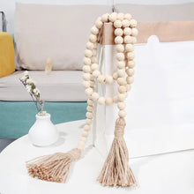 Load image into Gallery viewer, Wooden Bead Garland With Jute Tassel