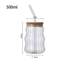 Load image into Gallery viewer, Eco Friendly Glass With Glass Straw & Bamboo Lid