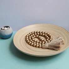 Load image into Gallery viewer, Gold Wooden Bead Garland With Tassels