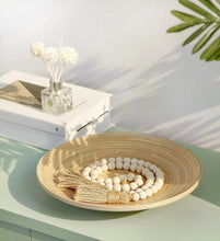 Load image into Gallery viewer, Natural White Wooden Bead Garland With Tassels