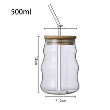 Load image into Gallery viewer, Eco Friendly Glass With Glass Straw & Bamboo Lid