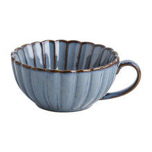 Load image into Gallery viewer, Blue Petal Ceramic Tea Cup & Saucer