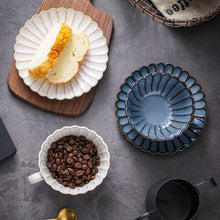 Load image into Gallery viewer, Blue Petal Ceramic Tea Cup & Saucer