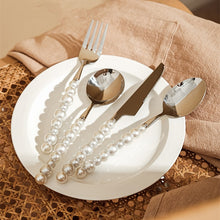 Load image into Gallery viewer, Stainless Steel Pearl Cutlery Set 4pcs