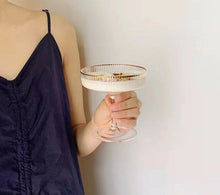 Load image into Gallery viewer, Ribbed Cocktail Glass With Gold Trim