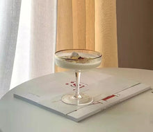 Load image into Gallery viewer, Ribbed Cocktail Glass With Gold Trim