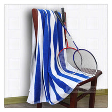 Load image into Gallery viewer, Luxury Blue & White Striped Towel