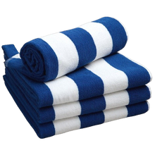 Load image into Gallery viewer, Luxury Blue & White Striped Towel