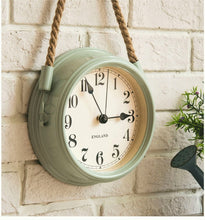 Load image into Gallery viewer, Green Metal Vintage Wall Clock
