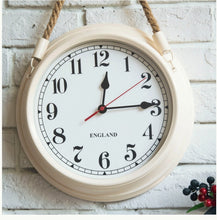 Load image into Gallery viewer, Cream Metal Vintage Wall Clock
