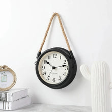 Load image into Gallery viewer, Black Metal Vintage Wall Clock
