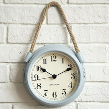 Load image into Gallery viewer, Blue Metal Vintage Wall Clock
