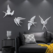 Load image into Gallery viewer, White Resin Wall Bird Figurines
