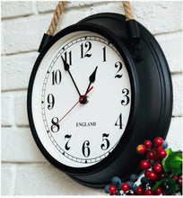 Load image into Gallery viewer, Black Metal Vintage Wall Clock
