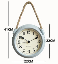 Load image into Gallery viewer, Blue Metal Vintage Wall Clock
