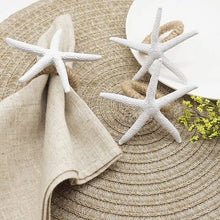 Load image into Gallery viewer, Set Of 8 White Starfish Napkin Rings
