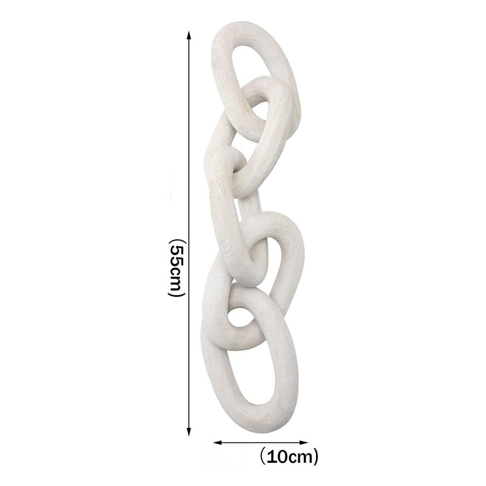 Wooden Hand Carved 5-Link Chain
