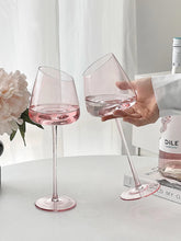 Load image into Gallery viewer, Light Pink Wine Glass
