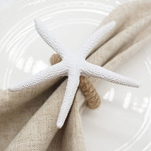 Load image into Gallery viewer, Set Of 8 White Starfish Napkin Rings
