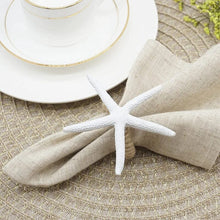 Load image into Gallery viewer, Set Of 8 White Starfish Napkin Rings
