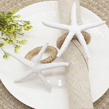 Load image into Gallery viewer, Set Of 8 White Starfish Napkin Rings
