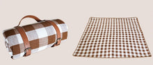 Load image into Gallery viewer, Brown &amp; White Check Picnic Blanket
