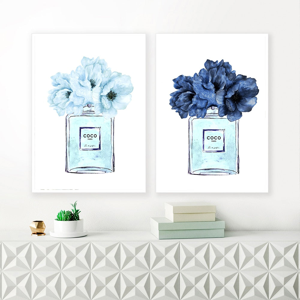 coco chanel decor blue