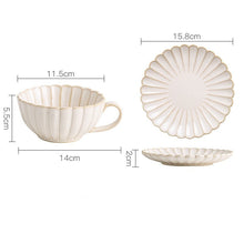 Load image into Gallery viewer, White Petal Ceramic Tea Cup &amp; Saucer
