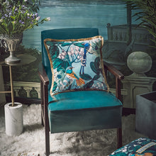 Load image into Gallery viewer, Luxury Velvet Floral Cushion Cover With Tassels
