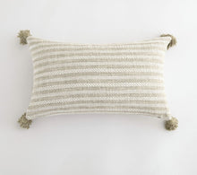 Load image into Gallery viewer, Cream &amp; White Stripe Tassel Cushion Cover
